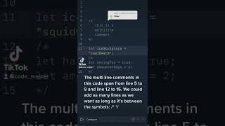 Multi line comments in JavaScript #learntocode #coder #frontendwebdeveloper #javascriptforbeginners