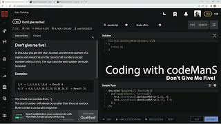 Codewars 7 kyu Don't Give Me Five! JavaScript