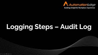 Logging - Audit Log