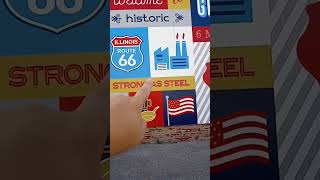 Route 66 postcard mural in Granite City, Illinois