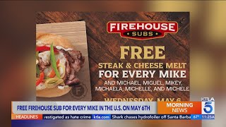 Firehouse Subs giving away free sandwiches to people with these names