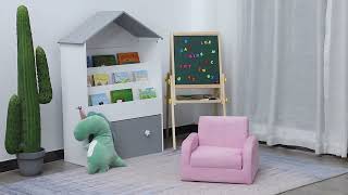 HOMCOM Kids Two-In-One Armchair