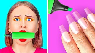 HOW TO SNEAK MAKEUP INTO SCHOOL SUPPLY! || Funny Makeup Tricks by 123 Go! GOLD