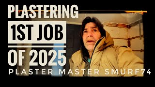 PLASTERING, 1st JOB OF 2025 Plastering for beginners DIY how to plaster a wall tutorial