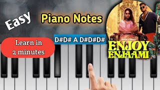 Dhee ft. Arivu - Enjoy Enjaami Easy Piano notes | Easy mobile Piano Tutorial