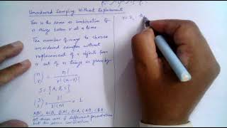 Muhammad Farooq-i-Azam: Unordered Sampling Without Replacement