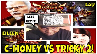 VF5US- C-MONEY VS TRICKY 2! (Virtua Fighter 5: Ultimate Showdown)- Lau Chan VS Eileen Gameplay, FGC)