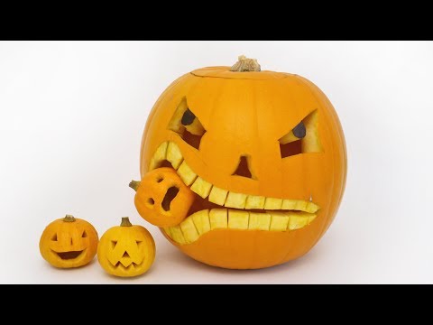 How to Carve a Pumpkin Eating a Pumpkin - Halloween How to Carve a Pumpkin Eating a Pumpkin - Halloween