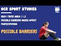 1.2 Possible barriers | R184 | Cambridge National Sport Studies