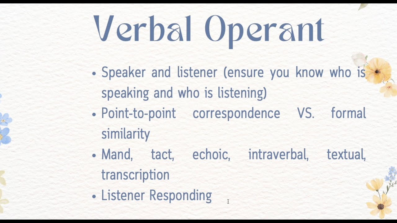 Task List B-14 On Verbal Operants - YouTube