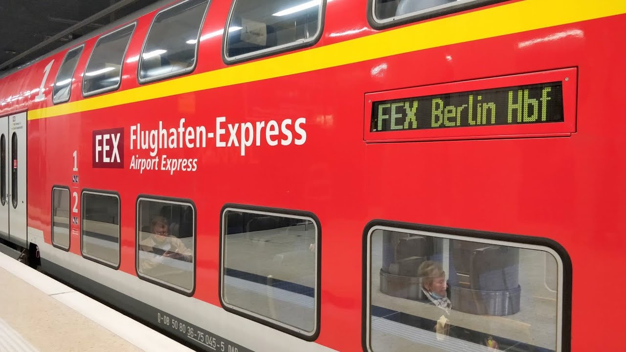 Zug Mitfahrt Von Flughafen BER T1 T2 Nach Hauptbahnhof Im FEX Komplette ...