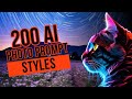 I tried out 200 words or phrases for photo prompts in Midjourney! Here are the results!