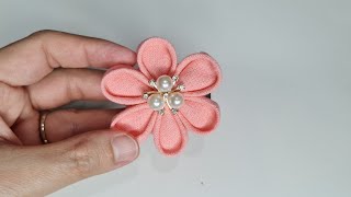 diy fabric flower | ดอกไม้ผ้าไทย | Thai fabric | แบบ 6 กลีบ