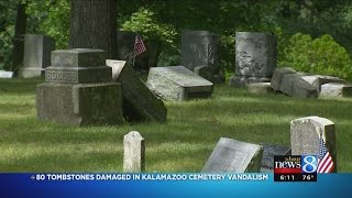 80 headstones vandalized at Kalamazoo cemetery