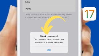 Weak Password your Password cannot contain three consecutive identical characters Apple ID