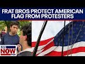 Gaza protests: Fraternity brothers protect American flag from protesters | LiveNOW from FOX