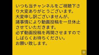 動画投稿一旦休止のお知らせ