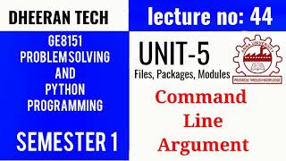 GE8151|PROBLEM SOLVING AND PYTHON PROGRAMMING |PSPP|Manojkumar Lectures|command line arguments