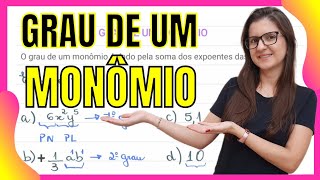 GRAU DE UM MONÔMIO 👩‍🏫 PROF GISELE RAMOS