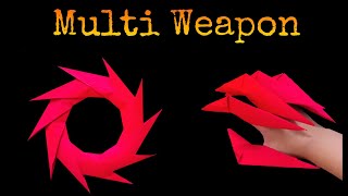 how to make paper multi Weapon // How to make ninja claws and star 2 in 1//ninja weapon