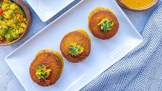 STUFFED SWEET PLANTAINS BALLS | SALTFISH STUFFED PLANTAIN BALLS | PLANTAIN RECIPE || FRUGALLYT