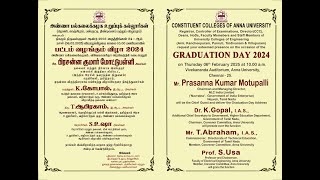 GRADUATION DAY Constituent Colleges of AU Arni Kancheepuram Panruti Tindivanam \u0026 Villupuram