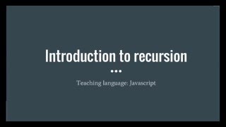 Recursion JavaScript - Introduction and Examples (Functional Programming in JavaScript)