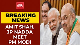 Amit Shah, JP Nadda Meet PM Modi At His Residence | UP Cabinet Reshuffle| Breaking News| India Today