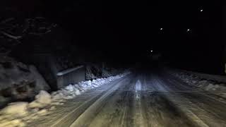 奈良県道53号 野迫川村  夜間雪道走行動画