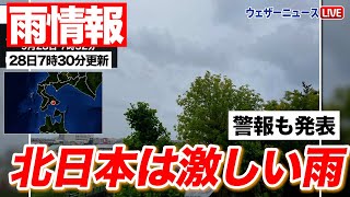 【雨情報】北日本雨 北海道は警報も（28日7時30分更新）