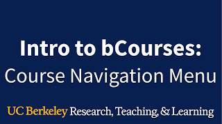 Modifying the Navigation Menu in bCourses
