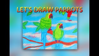 How to Draw Parrots in a Easy way | Simple and step by step tutorial