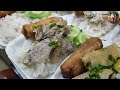 vlog 1548. chicken rice with spring rolls for the poor people.