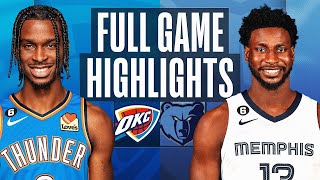 雷霆對灰熊 NBA全場比賽精彩高光花絮 2022年11月18日 THUNDER at GRIZZLIES NBA FULL GAME HIGHLIGHTS November 18, 2022