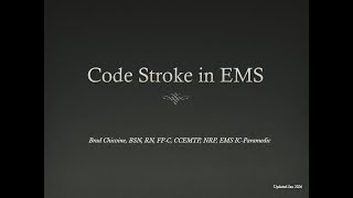 Code Stroke in EMS 2026