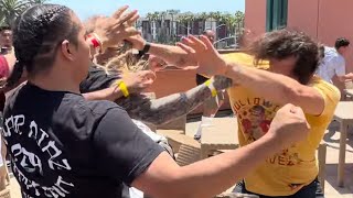 BRAWL ERUPTS as Jorge Masvidal THROWS HANDS with Nate Diaz Team & ALL HELL BREAK