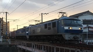 EF210ｰ12号機牽引ﾑﾄﾞEF210ｰ315号機 2072ﾚ ｺｷ21B 宮内第二踏切通過 ※遅れ約17分