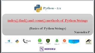 index() rindex() find() rfind() and count() methods for Python strings | Video - 26
