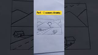 scenery drawing video! part-1 scenery drawing! scenery drawing with pencil! #shorts #viral #ytshorts