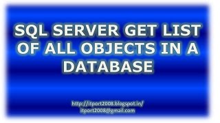 List all objects in SQL Server database