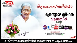 പേരൂര്‍ | വട്ടപ്പറമ്പില്‍ ത്രേസ്യാമ്മ സ്റ്റീഫന്റെ മൃതസംസ്‌കാര ശുശ്രൂഷകള്‍ തത്സമയം | KNANAYAVOICE