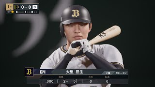 【プロスピ2024フィールドプレイ/NPB TheShow24】オリックス 64 大里昂生選手 Buffaloes Kosei Ohsato