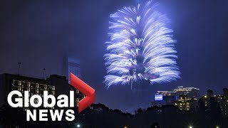 Taiwan celebrates arrival of 2019 with fireworks off Taipei 101 tower