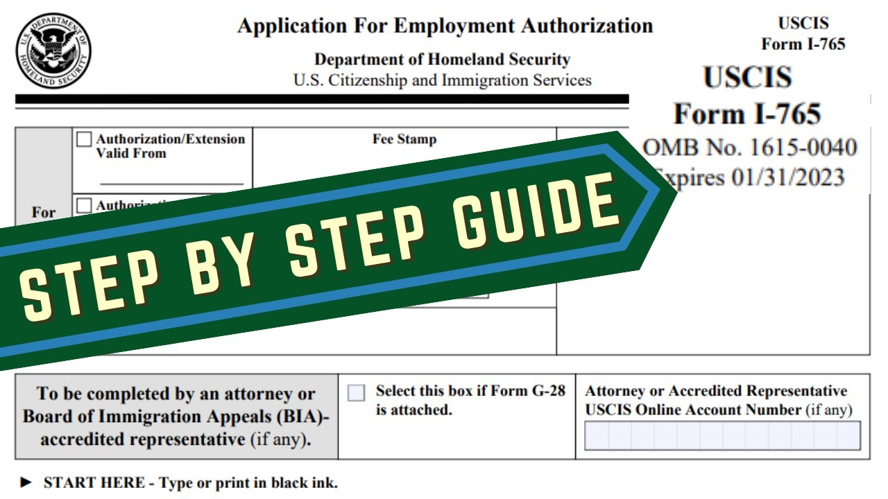 How To Apply For I-765 Employment Authorization Document Step-by-step ...