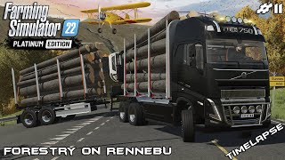 Transporting LOGS with VOLVO FH16 750 | Forestry on RENNEBU | FS22 Platinum Edition | Episode 11