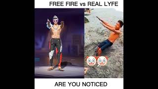 FREE FIRE VS REAL LIFE EMOTE 🍷🗿