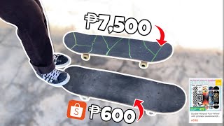 ₱600 Shopee Skateboard V.S ₱7,500 Skateshop Skateboard, sino matibay? 🤔