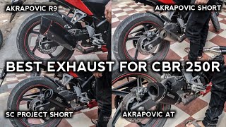 BEST EXHAUST FOR HONDA CBR 250R | TRYING DIFFERENT EXHAUSTS ON CBR 250R