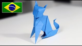 Origami de Gato - Tutorial em Português PT-BR