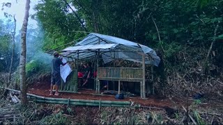 ASIN TERI,SAMBEL TERASI GORENG,MASAK DI HUTAN DENGAN TUNGKU,MEMBUKA LAHAN UNTUK BERKEBUN